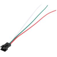 Connector JST-SM 2.54mm pitch 3-pin male met 15cm kabel 20AWG max. 5A